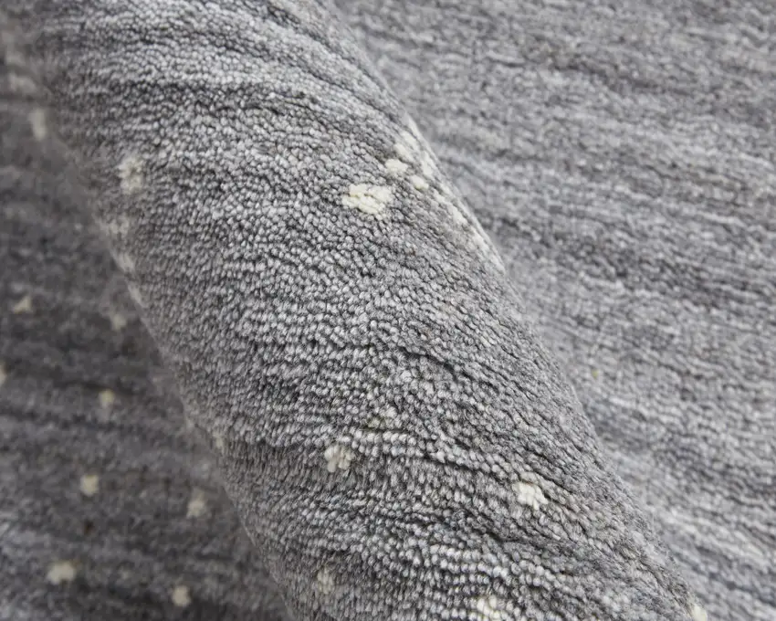 Gray And Ivory Wool Hand Knotted Stain Resistant Area Rug Photo 9