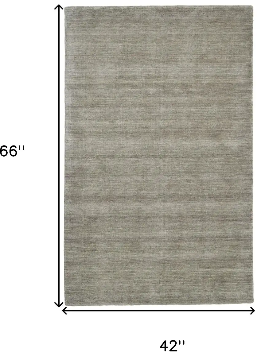 Gray And Ivory Wool Hand Woven Stain Resistant Area Rug Photo 8