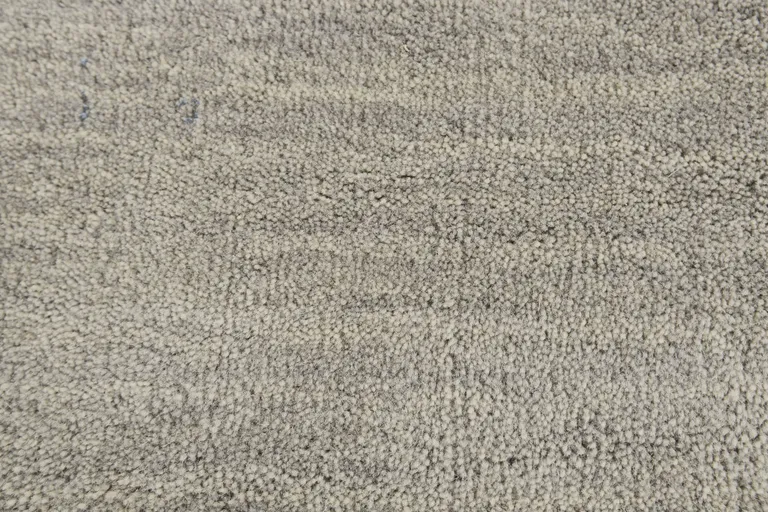 Gray And Ivory Wool Hand Woven Stain Resistant Area Rug Photo 5