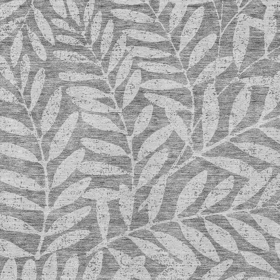 Gray And Light Gray Floral Washable Indoor Outdoor Area Rug Photo 6
