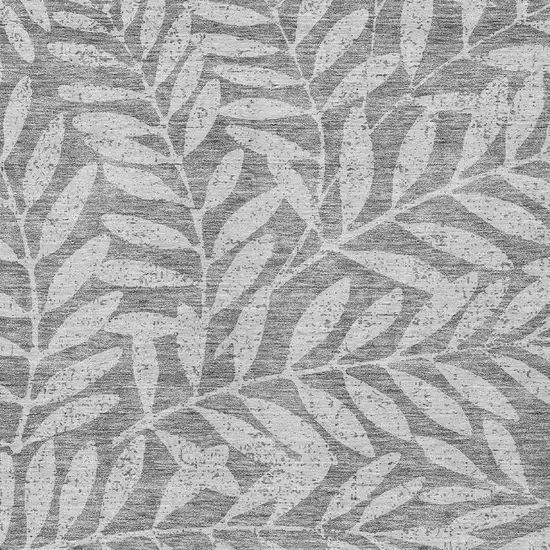 Gray And Light Gray Floral Washable Indoor Outdoor Area Rug Photo 6