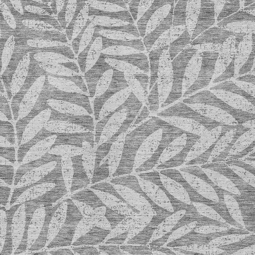 Gray And Light Gray Floral Washable Indoor Outdoor Area Rug Photo 6