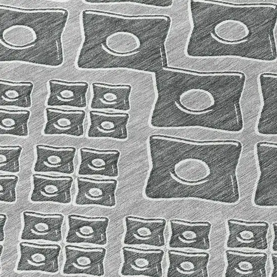 Gray And Light Gray Geometric Washable Indoor Outdoor Area Rug Photo 6