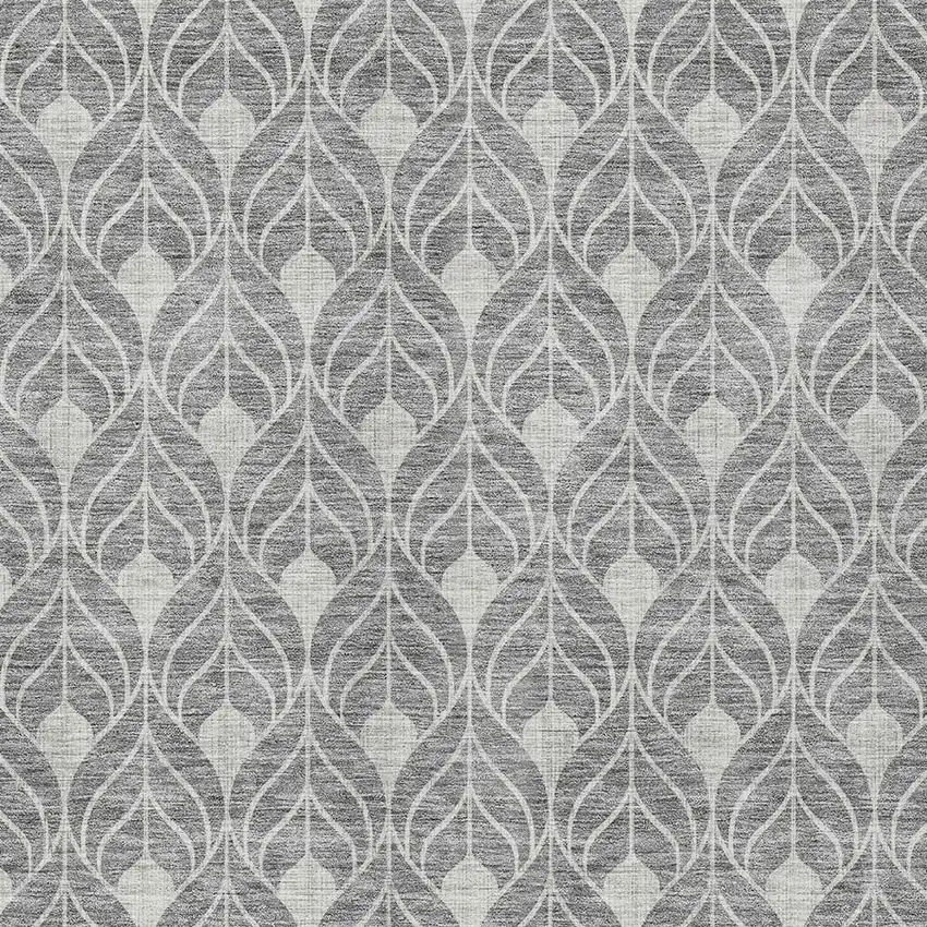 Gray And Light Gray Geometric Washable Indoor Outdoor Area Rug Photo 5