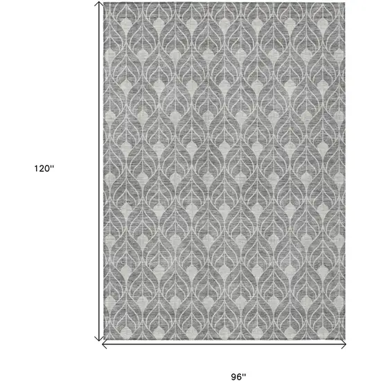 Gray And Light Gray Geometric Washable Indoor Outdoor Area Rug Photo 3