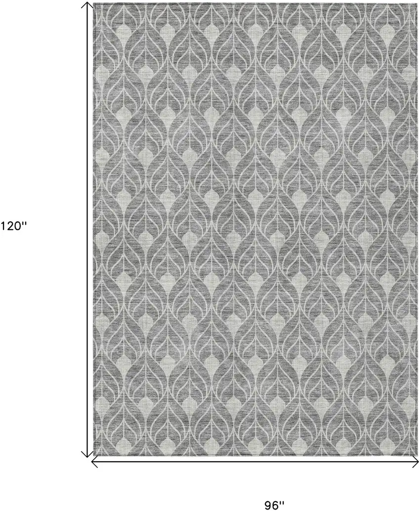 Gray And Light Gray Geometric Washable Indoor Outdoor Area Rug Photo 3