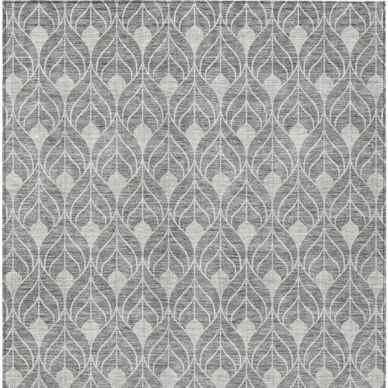 Gray And Light Gray Geometric Washable Indoor Outdoor Area Rug Photo 6