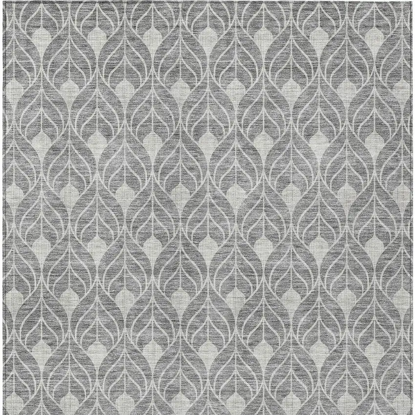 Gray And Light Gray Geometric Washable Indoor Outdoor Area Rug Photo 6
