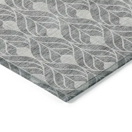 Gray And Light Gray Geometric Washable Indoor Outdoor Area Rug Photo 4