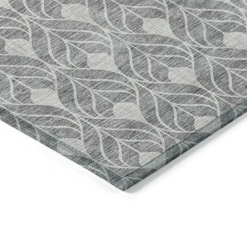 Gray And Light Gray Geometric Washable Indoor Outdoor Area Rug Photo 4
