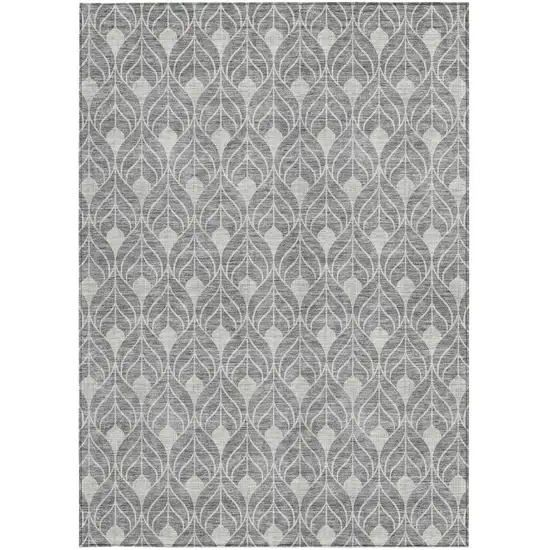 Gray And Light Gray Geometric Washable Indoor Outdoor Area Rug Photo 6