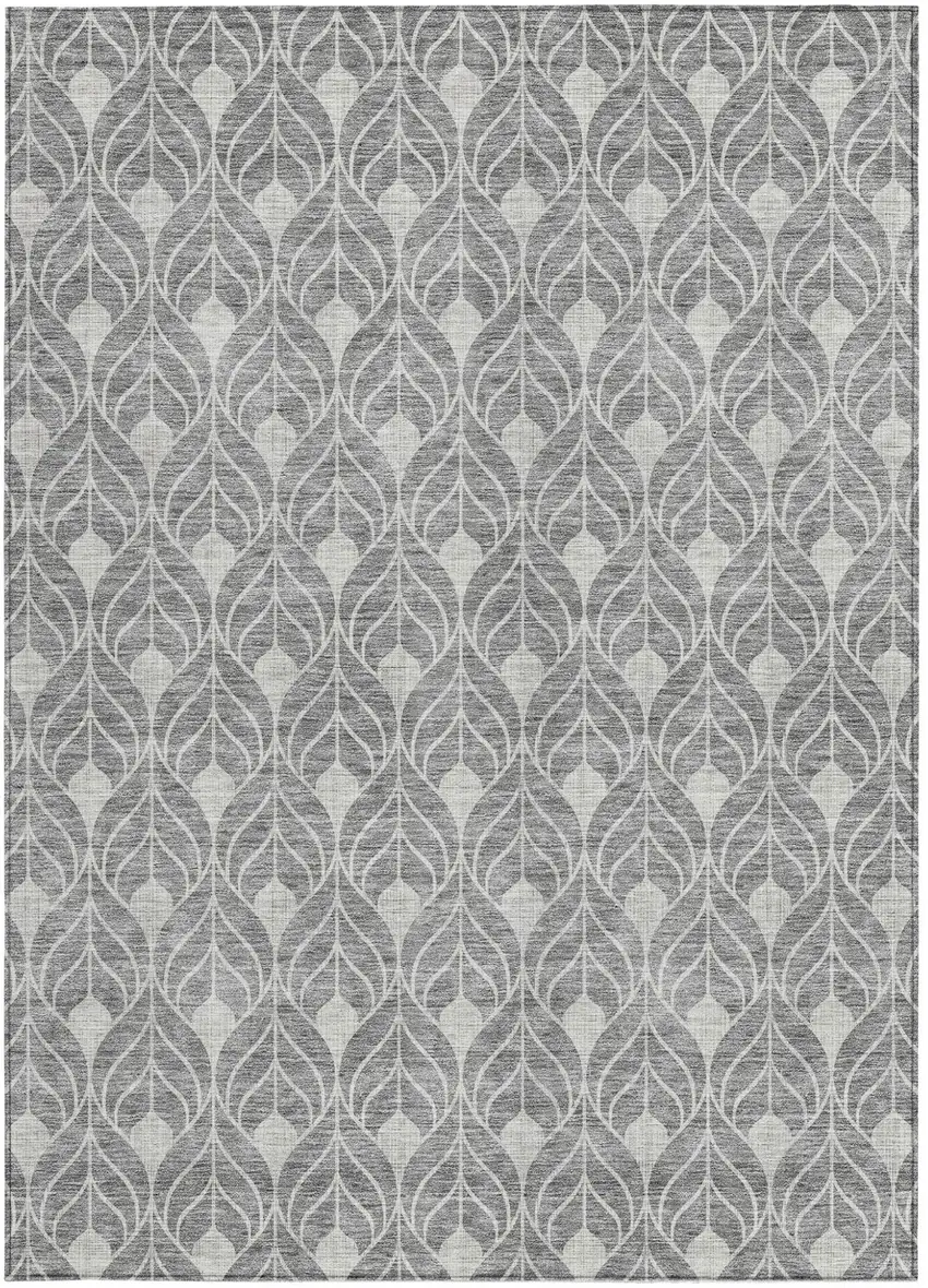 Gray And Light Gray Geometric Washable Indoor Outdoor Area Rug Photo 6