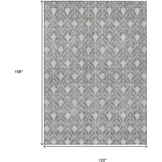 Gray And Light Gray Geometric Washable Indoor Outdoor Area Rug Photo 3