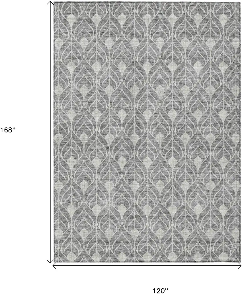 Gray And Light Gray Geometric Washable Indoor Outdoor Area Rug Photo 3