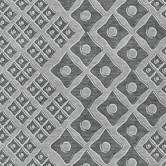 Gray And Light Gray Geometric Washable Indoor Outdoor Area Rug Photo 6