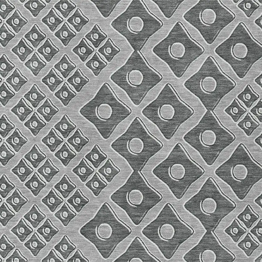 Gray And Light Gray Geometric Washable Indoor Outdoor Area Rug Photo 6