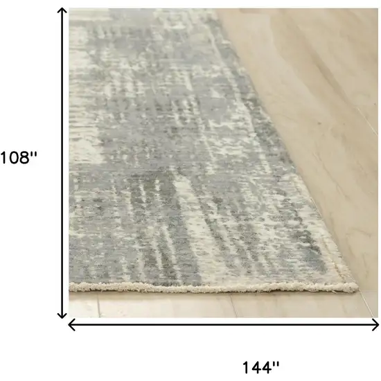 Gray And Light Gray New Zealand Lambs Wool Abstract Hand Carved Handmade Area Rug Photo 7