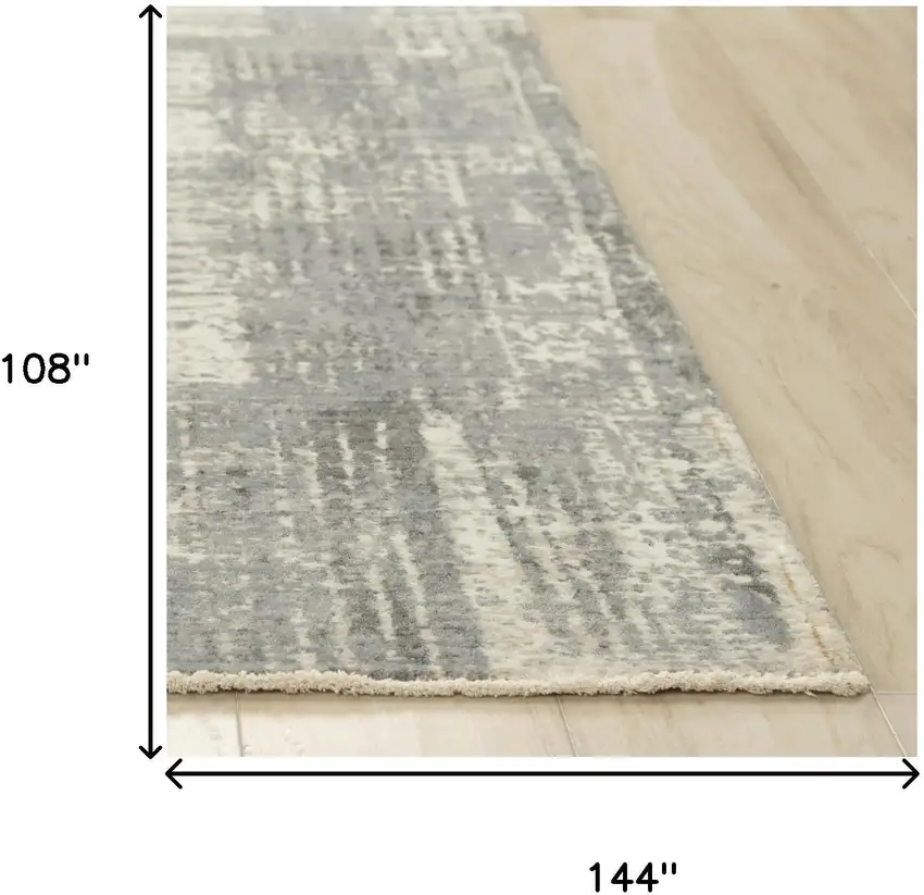 Gray And Light Gray New Zealand Lambs Wool Abstract Hand Carved Handmade Area Rug Photo 7