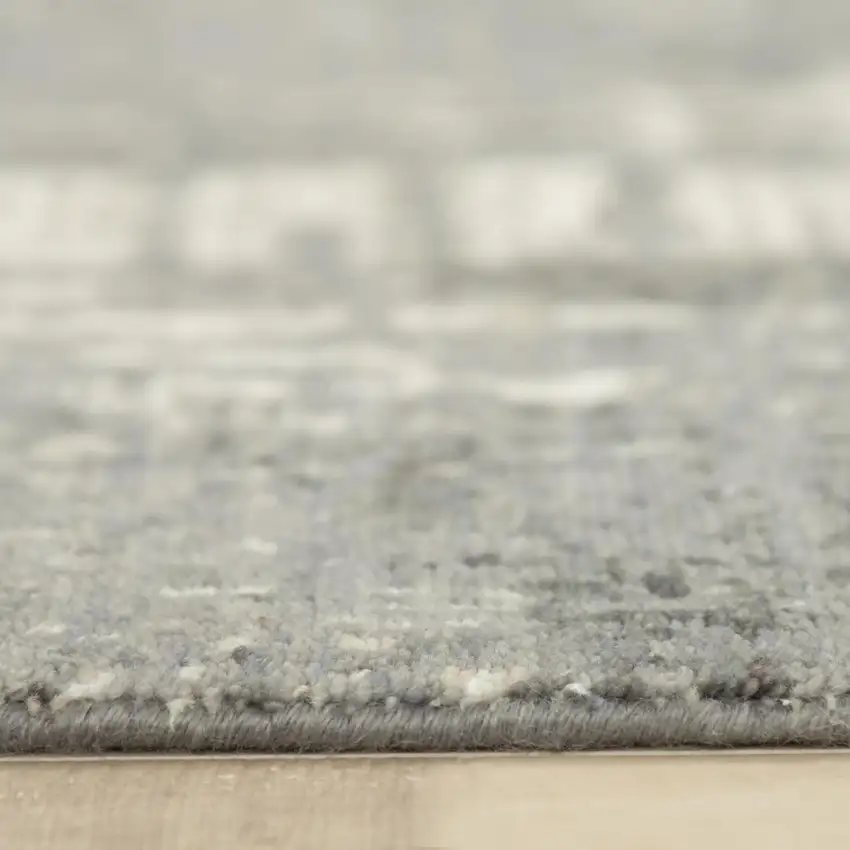 Gray And Light Gray New Zealand Lambs Wool Abstract Hand Carved Handmade Area Rug Photo 6