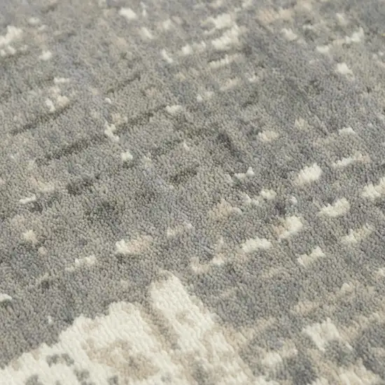 Gray And Light Gray New Zealand Lambs Wool Abstract Hand Carved Handmade Area Rug Photo 5