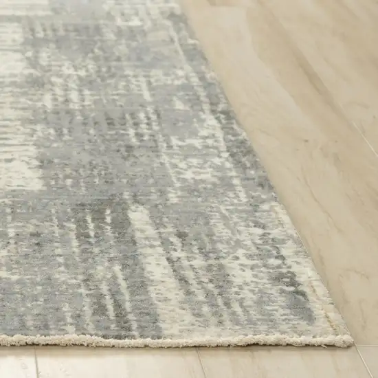 Gray And Light Gray New Zealand Lambs Wool Abstract Hand Carved Handmade Area Rug Photo 2