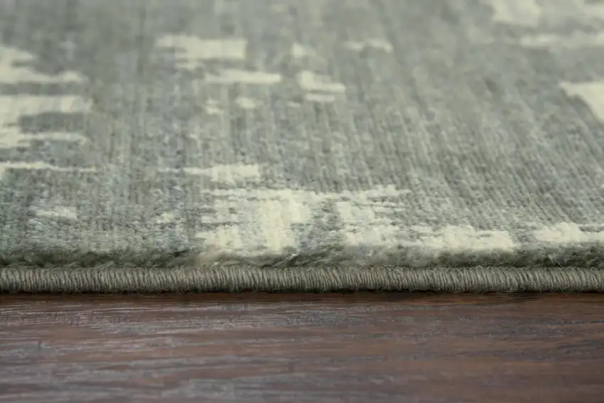 Gray And Light Gray New Zealand Lambs Wool Abstract Hand Carved Handmade Area Rug Photo 5