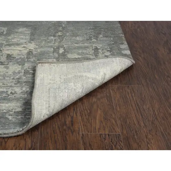 Gray And Light Gray New Zealand Lambs Wool Abstract Hand Carved Handmade Area Rug Photo 6