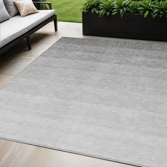 Gray And Light Gray Ombre Washable Indoor Outdoor Area Rug Photo 1