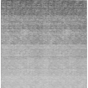 Photo of Gray And Light Gray Ombre Washable Indoor Outdoor Area Rug