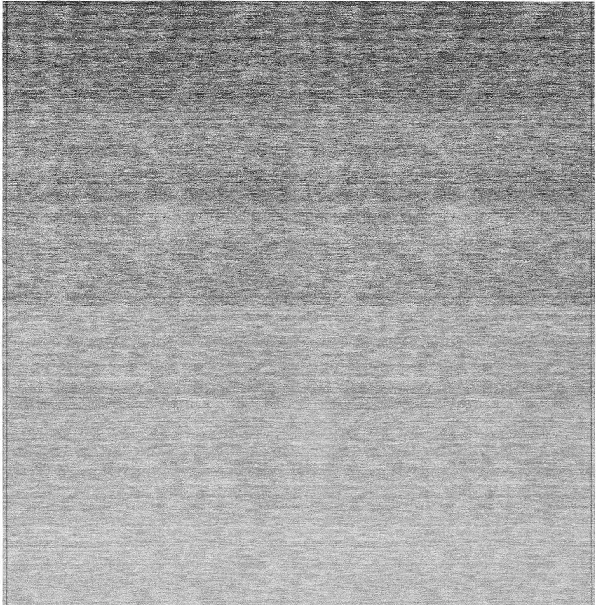 Gray And Light Gray Ombre Washable Indoor Outdoor Area Rug Photo 6