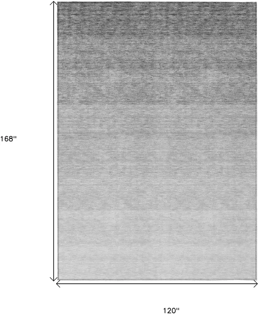 Gray And Light Gray Ombre Washable Indoor Outdoor Area Rug Photo 6