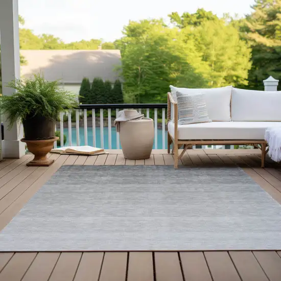 Gray And Light Gray Ombre Washable Indoor Outdoor Area Rug Photo 9
