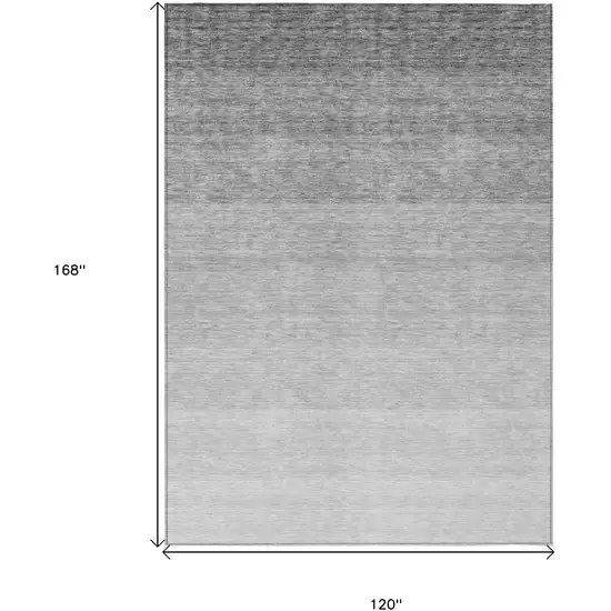 Gray And Light Gray Ombre Washable Indoor Outdoor Area Rug Photo 3