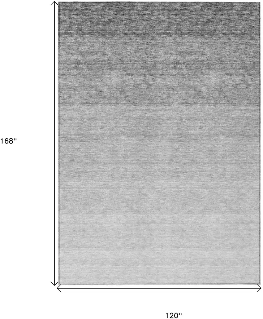 Gray And Light Gray Ombre Washable Indoor Outdoor Area Rug Photo 3