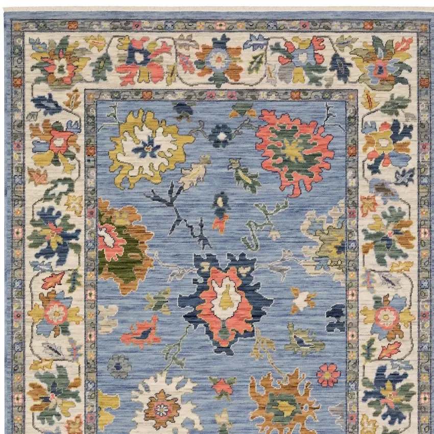 Gray And Light Gray Oriental Area Rug With Fringe Photo 5