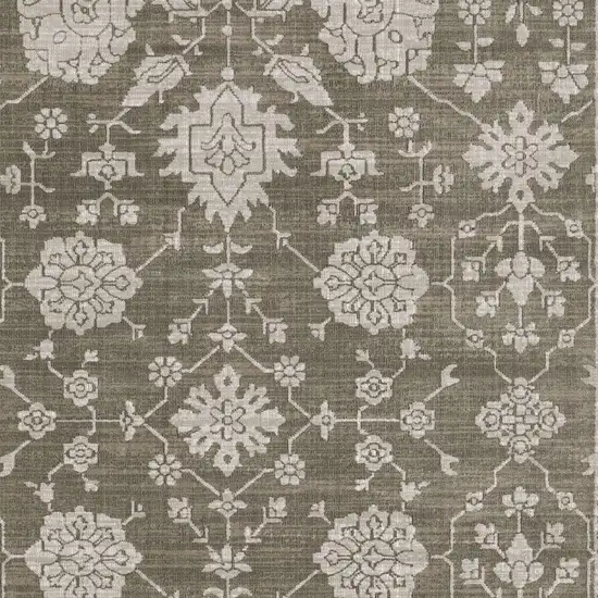 Gray And Light Gray Oriental Area Rug Photo 9