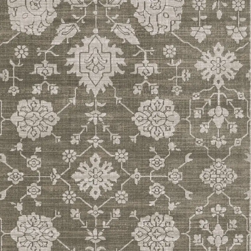 Gray And Light Gray Oriental Area Rug Photo 9