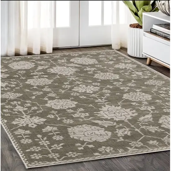 Gray And Light Gray Oriental Area Rug Photo 1