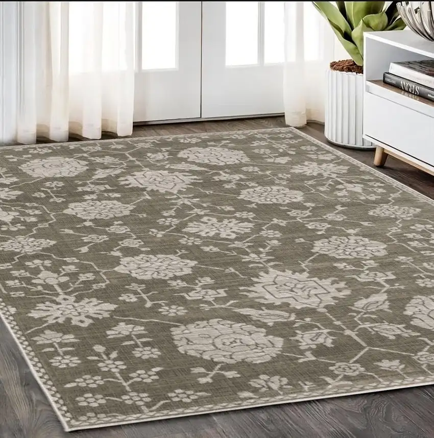 Gray And Light Gray Oriental Area Rug Photo 1