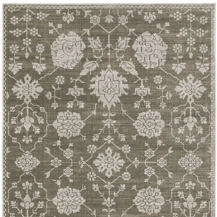 Gray And Light Gray Oriental Area Rug Photo 4