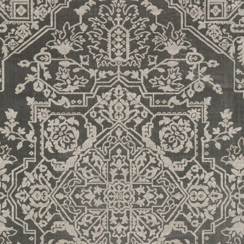 Gray And Light Gray Oriental Area Rug Photo 6
