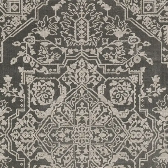 Gray And Light Gray Oriental Area Rug Photo 6