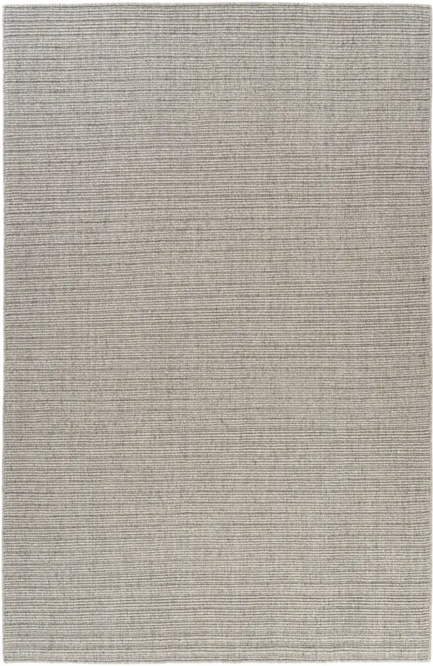 Gray And Light Gray Wool Hand Woven Square Rug Photo 2
