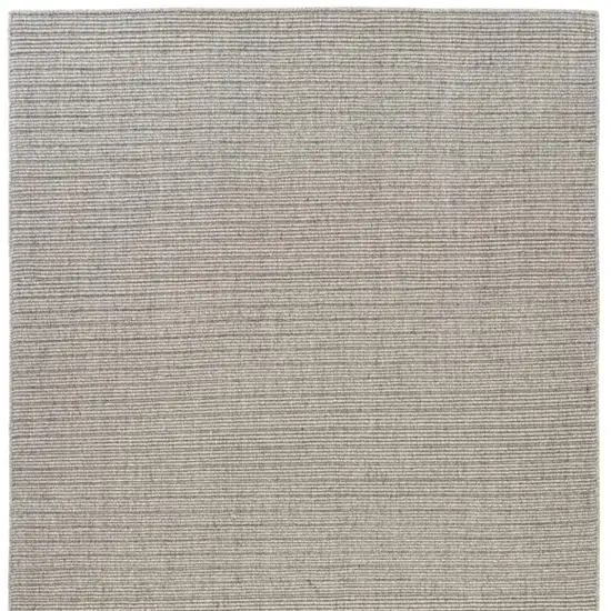 Gray And Light Gray Wool Hand Woven Square Rug Photo 3