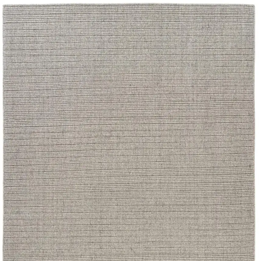 Gray And Light Gray Wool Hand Woven Square Rug Photo 3