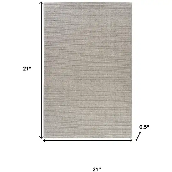 Gray And Light Gray Wool Hand Woven Square Rug Photo 3