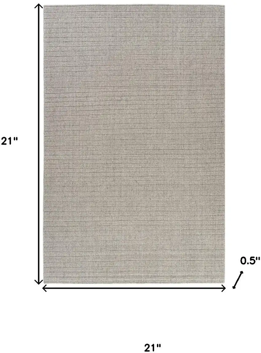 Gray And Light Gray Wool Hand Woven Square Rug Photo 3