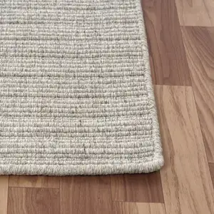 Photo of Gray And Light Gray Wool Hand Woven Square Rug