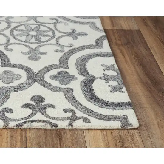 Gray And Light Gray Wool Moroccan Hand Tufted Area Rug Photo 1