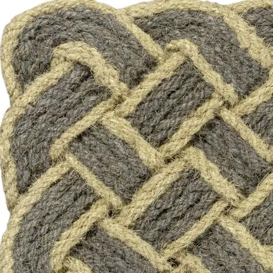 Gray And Light Yellow Geometric Handmade Indoor Outdoor Area Rug Photo 2